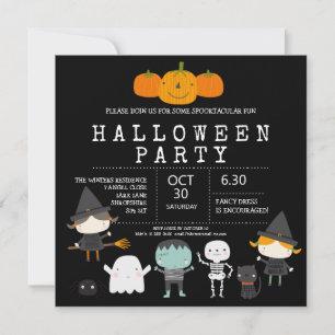 Modernes, niedliches Halloween-Party Einladung