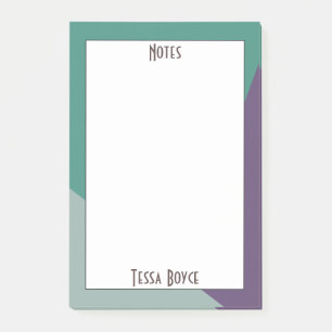 Modernes Niedliches Lila Grün Mit Monogramm Post-it Klebezettel