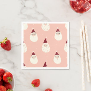 Modernes niedliches Muster Santa Rosa Muster Xmas Serviette