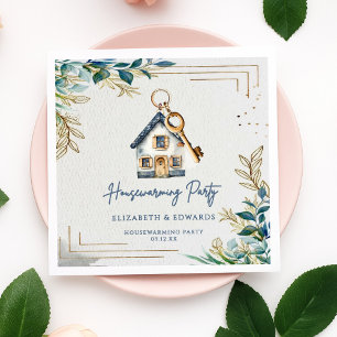 Modernes Niedliches neues Zuhause Housewarming-Par Serviette