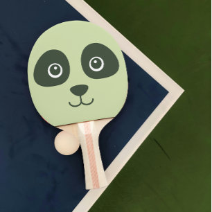 Modernes Niedliches Panda-Gesicht hellgrün Tischtennis Schläger