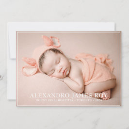 Modernes Niedliches Peach Welcome Hello Baby Foto Ankündigung