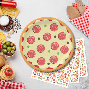 Modernes Niedliches Pizza Pie Birthday Pizza Party Pappteller