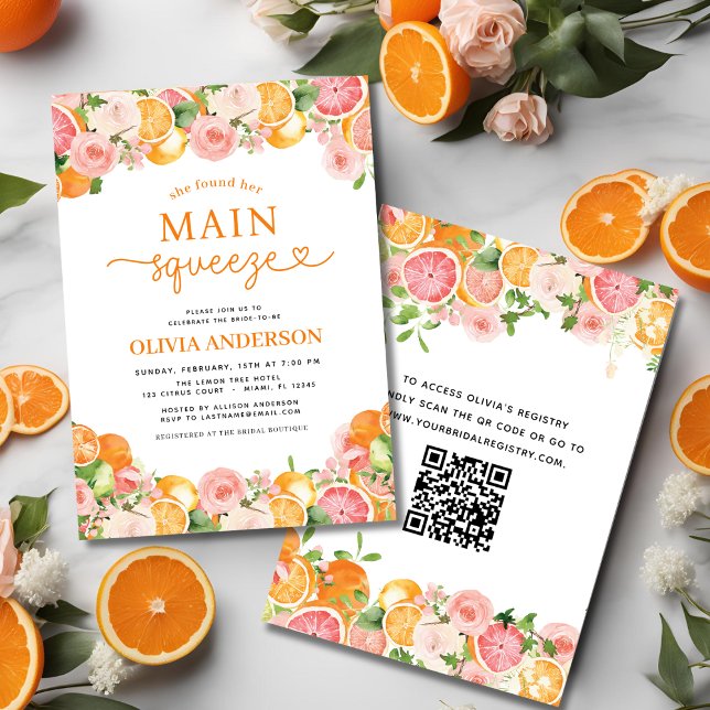 Modernes Niedliches QR-Code-Brautparty Einladung (Von Creator hochgeladen)