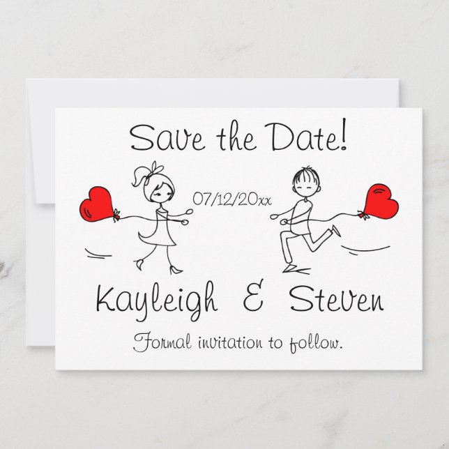 Modernes Niedliches Save the Date (Vorderseite)