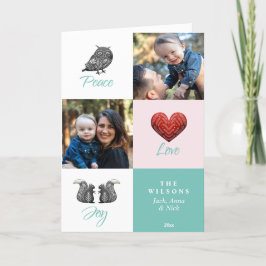 Modernes Niedliches skandinavisches Foto Weihnacht Feiertagskarte