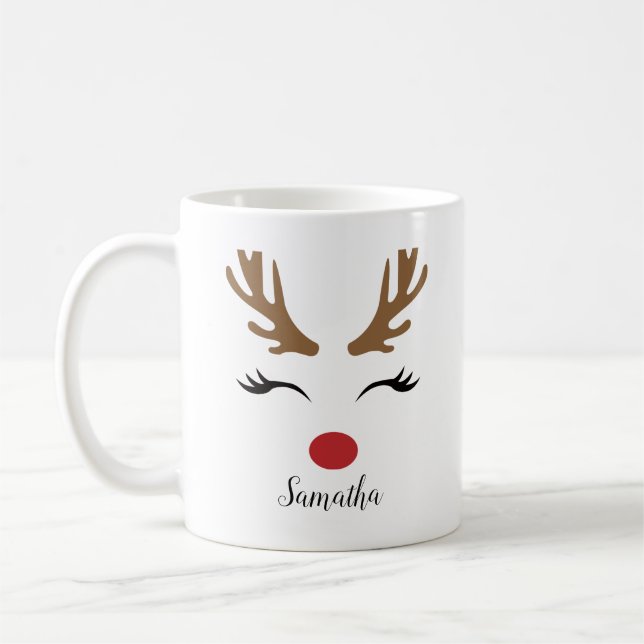 Modernes Niedliches Weihnachtsfest Kaffeetasse (Links)