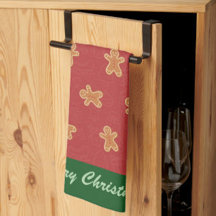 Modernes Niedliches Weihnachtsgingerbrot Menschenm Geschirrtuch