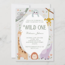 Modernes Niedliches Wildtier-One-Safari zum Geburt
