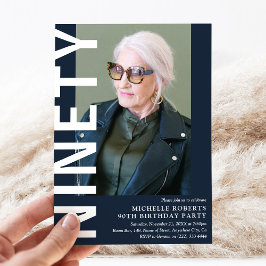 Modernes NINETY Foto 90. Geburtstagsparty Einladun Einladung