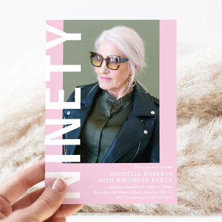 Modernes NINETY Foto 90. Geburtstagsparty Einladun Einladung