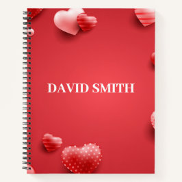 modernes Notebook mit Herz Notizbuch