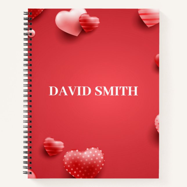 modernes Notebook mit Herz Notizbuch (Vorderseite)