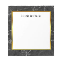 Modernes Notizblock aus Schwarz-weißem Marmor