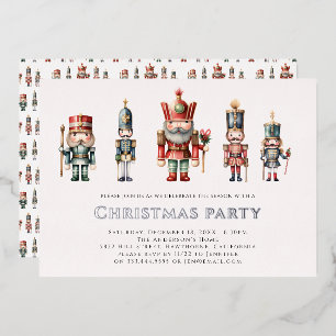 Modernes Nusscracker Weihnachts-Party Folieneinladung