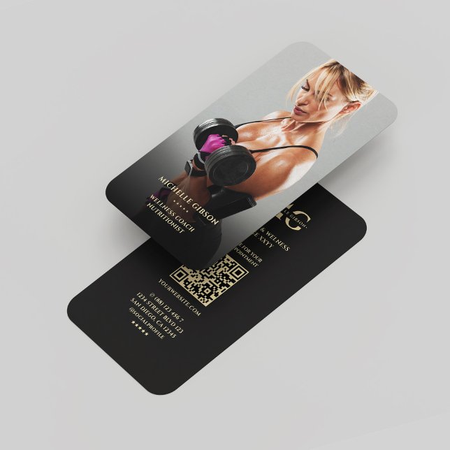 Modernes Nutritionist Fitness Wellness Coach Foto Visitenkarte (Modern Nutritionist Fitness Wellness Coach Photo Business Card
)
