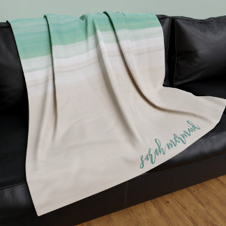 Modernes Ocean Beach Türkis Sand Fleece Blanket