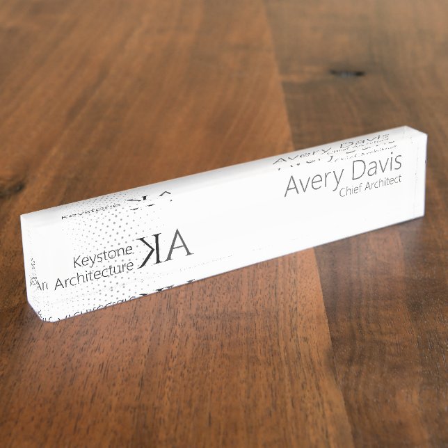 Modernes, öffentliches Schreibfeld für Architekten Namensplakette (Seite)