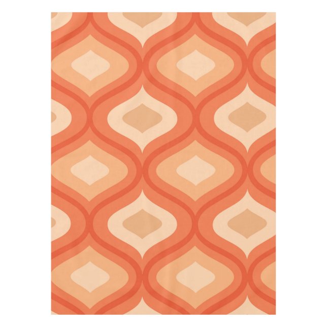 Modernes Ogee Orange und Beige aus dem Mittelalter Tischdecke (Vorderseite)