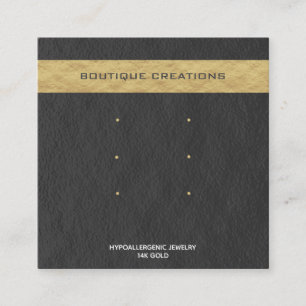 Modernes Ohrring zeigt drei Seiten Grau Gold Quadratische Visitenkarte