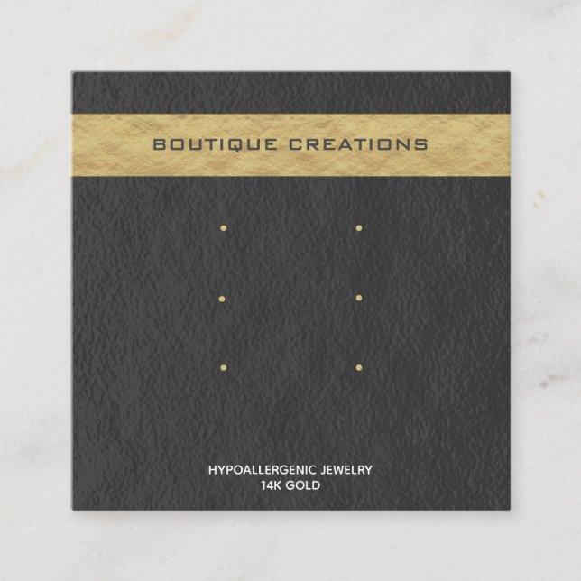 Modernes Ohrring zeigt drei Seiten Grau Gold Quadratische Visitenkarte (Vorderseite)