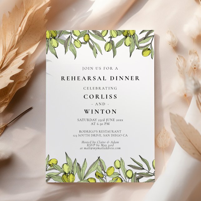 Modernes Olive Branch Probe Dinner Einladung (Von Creator hochgeladen)