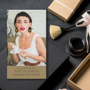 Modernes Olive Green Beruflich Business Foto Visitenkarte