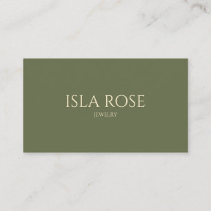 Modernes Olive Green & Creme Visitenkarte