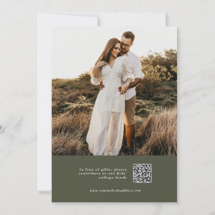 Modernes Olive Green Foto Hochzeitseinladung Einladung
