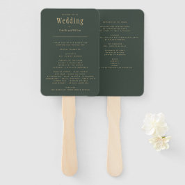 Modernes Olive Green Wedding Programm Fächer