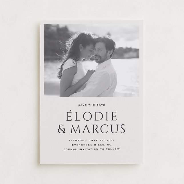 Modernes One Foto Bold Typografy Save the Date Einladung (Von Creator hochgeladen)