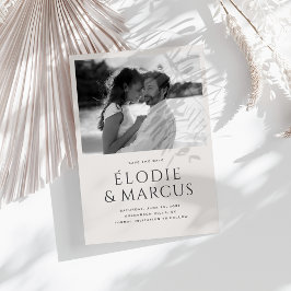 Modernes One Foto Bold Typografy Save the Date Einladung