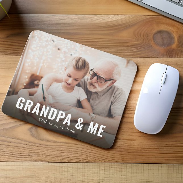 Modernes Opa und ich Personalisiert Mousepad (Grandpa and Me custom mouse pad. )