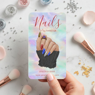 Modernes Opal-Nagelstudio Stylische Maniküre-Künst Visitenkarte