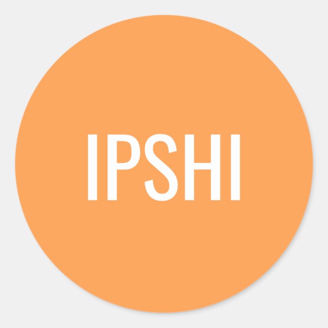 Modernes Orange Beruflich Minimalistisch Runder Aufkleber (Vorderseite)