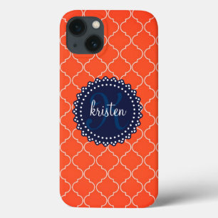 Modernes orange Bristol deckt personalisiertes Case-Mate iPhone Hülle
