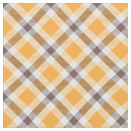 Modernes Orange Brown Kariertes Muster Stoff