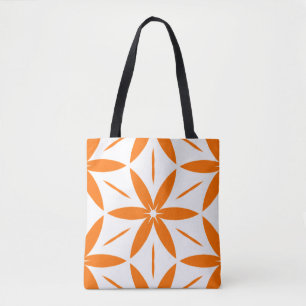 Modernes Orange Geometrisches Floral aus der Mitte