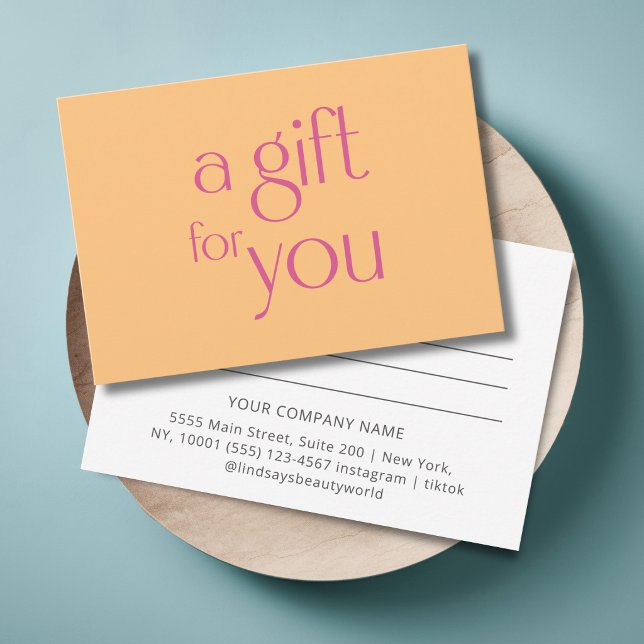 Modernes Orange-Geschenkgutschein (Modern Orange Gift Certficate)