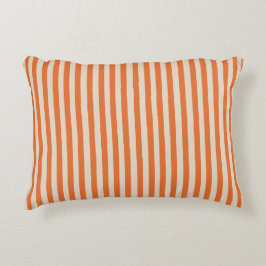 Modernes, orange gestreiftes Accent Kissen - Stilv
