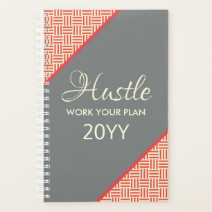 Modernes Orange Gray Geometric Hustle 2019 Planer