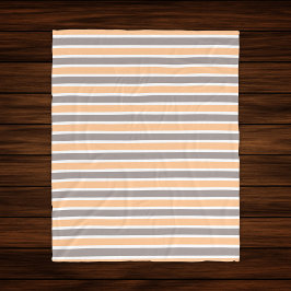 Modernes Orange Gray Stripe Muster Fleecedecke