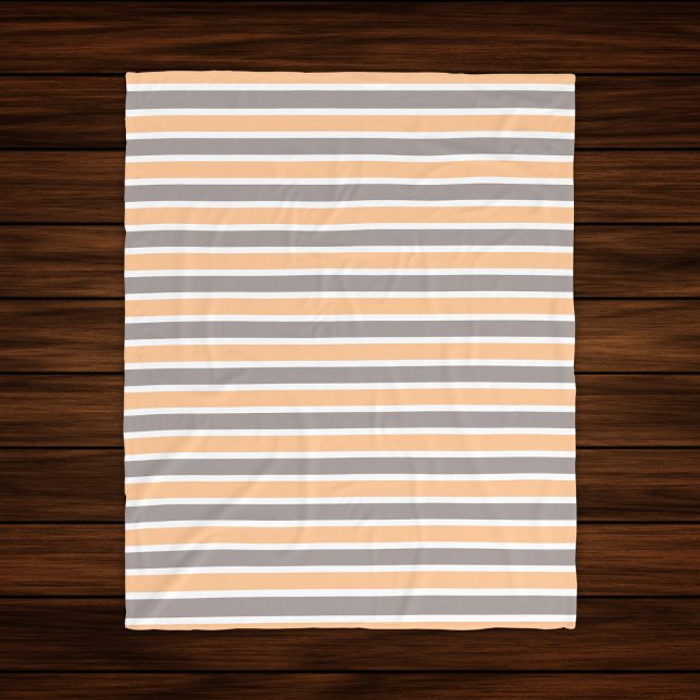 Modernes Orange Gray Stripe Muster Fleecedecke (Von Creator hochgeladen)