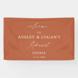 Modernes Orange Hochzeitsessen Probe Banner