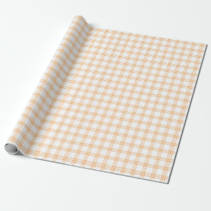 Modernes Orange Kariert Wrapping Paper Geschenkpapier