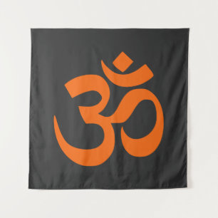 Modernes Orange Om Wandteppich