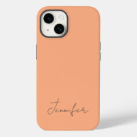 Modernes Orange Pastel Chic Script Personalisiert