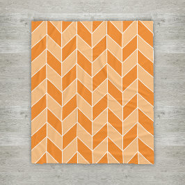 Modernes Orange Peach Herringbone Zickzack Muster Fleecedecke
