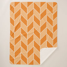 Modernes Orange Peach Herringbone Zickzack Muster