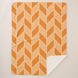 Modernes Orange Peach Herringbone Zickzack Muster Sherpadecke